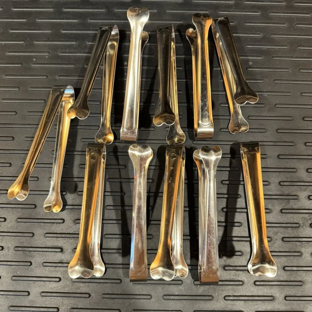 Mini Heart Shaped Serving Tongs‎ Set of 11 Mini Sugar Tongs Silver Party Tongs